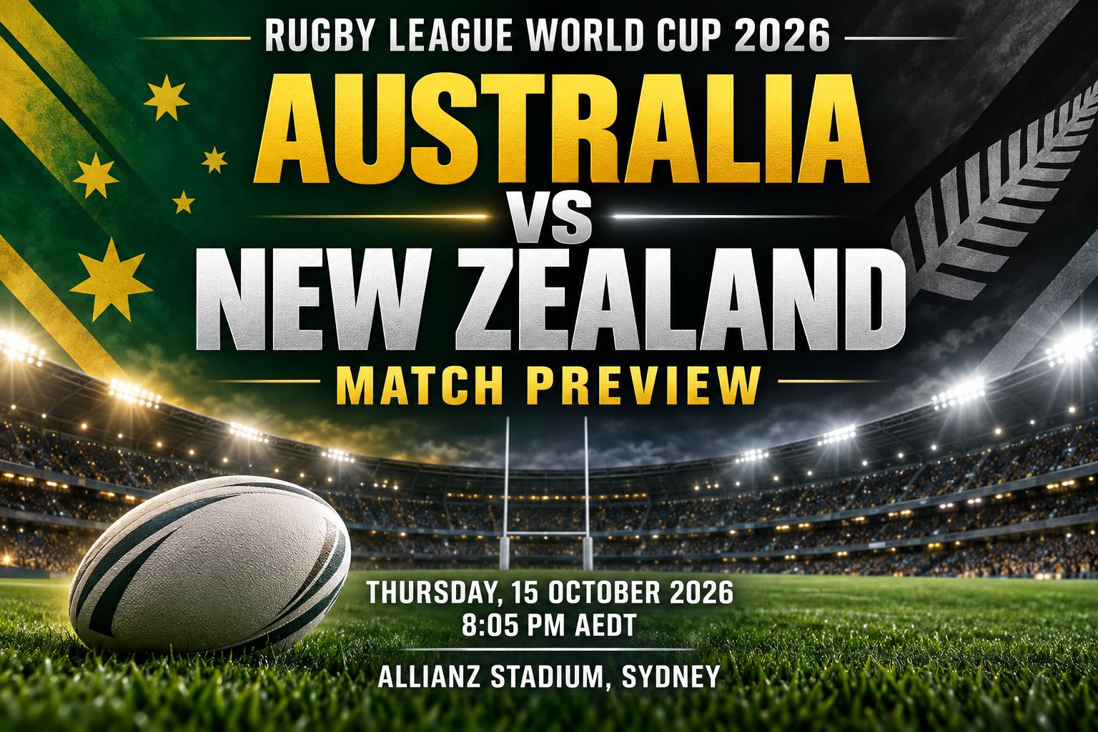 Australia vs New Zealand Rugby League World Cup 2026: Date, Time, Venue and Preview